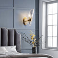 Avtoit | 1/2-Pear Exposed Wall Lighting Contemporary Textured Glass Wall Lamp in Brass for the Dining Room