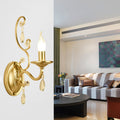 Avtoit | Curved Arm Wall Light Contemporary Crystal 1/2-Light Wall Mounted Lighting with/without Shade in Brass