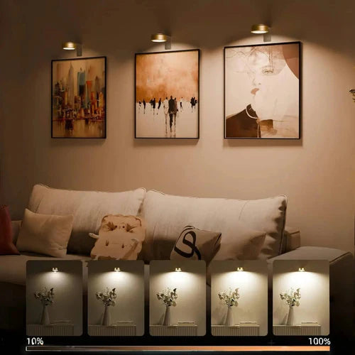 Avtoit | 2 + 1 | Wireless Picture Lights – No Drilling, Rechargeable, Color Change with Remote Control