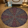 Avtoit | Dark brown Moroccan rug flannel floral pattern rug washable non-slip backing rug for the living room