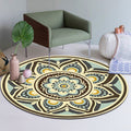 Avtoit | Unique flower pattern carpet green and yellow Mediterranean carpet flannel non-slip bottom washable carpet for living room