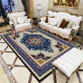 Avtoit | Purple and brown bedroom rug Moroccan medallion floral pattern area rug polyester non-slip backing rug