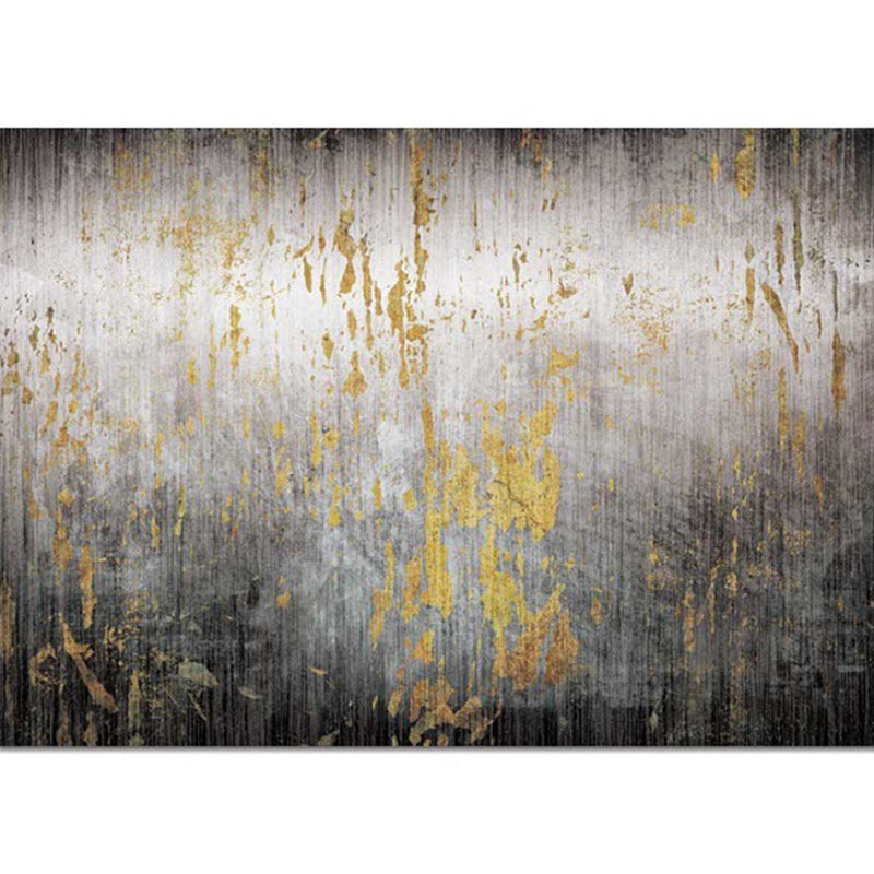 Avtoit | Creative Abstract Area Rug Black and Gold Contemporary Rug Polyester Washable Non-Slip Back Carpet for Living Room