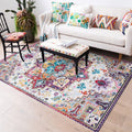 Avtoit | Oriental Moroccan rug in pink medallion floral pattern rug polyester non-slip washable rug for home decoration