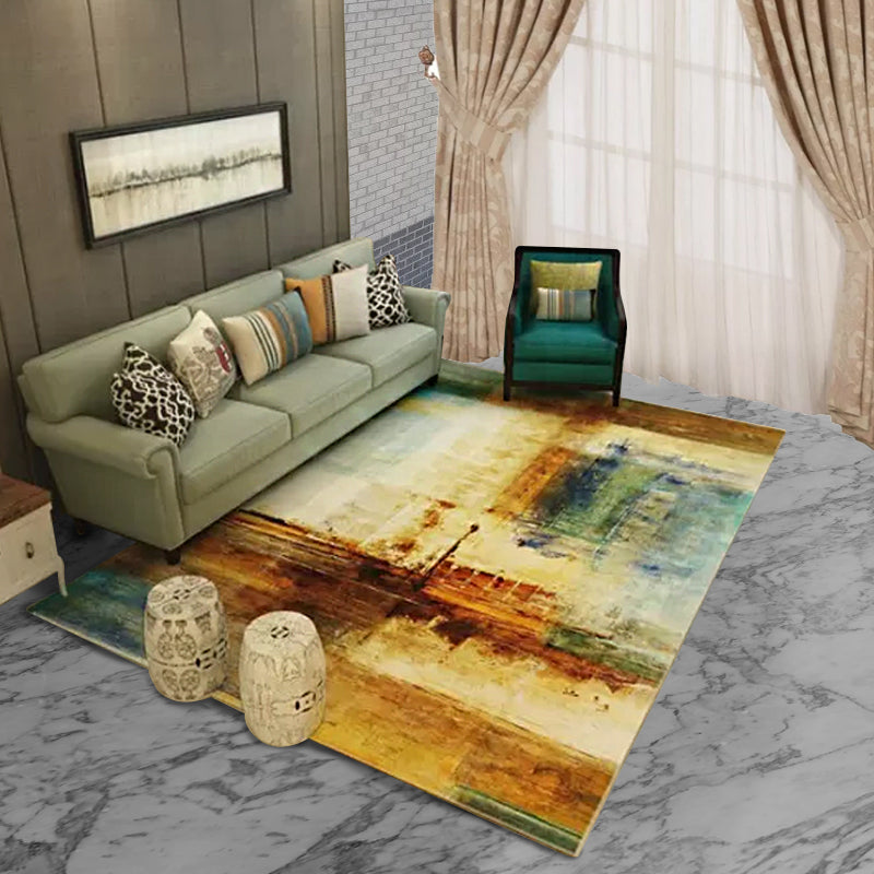 Avtoit | Creative Abstract Rug Brown Modern Rug Polyester Washable Area Rug for Bedroom