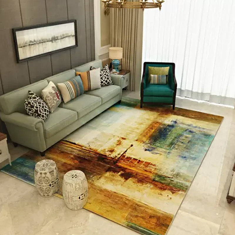 Avtoit | Creative Abstract Rug Brown Modern Rug Polyester Washable Area Rug for Bedroom
