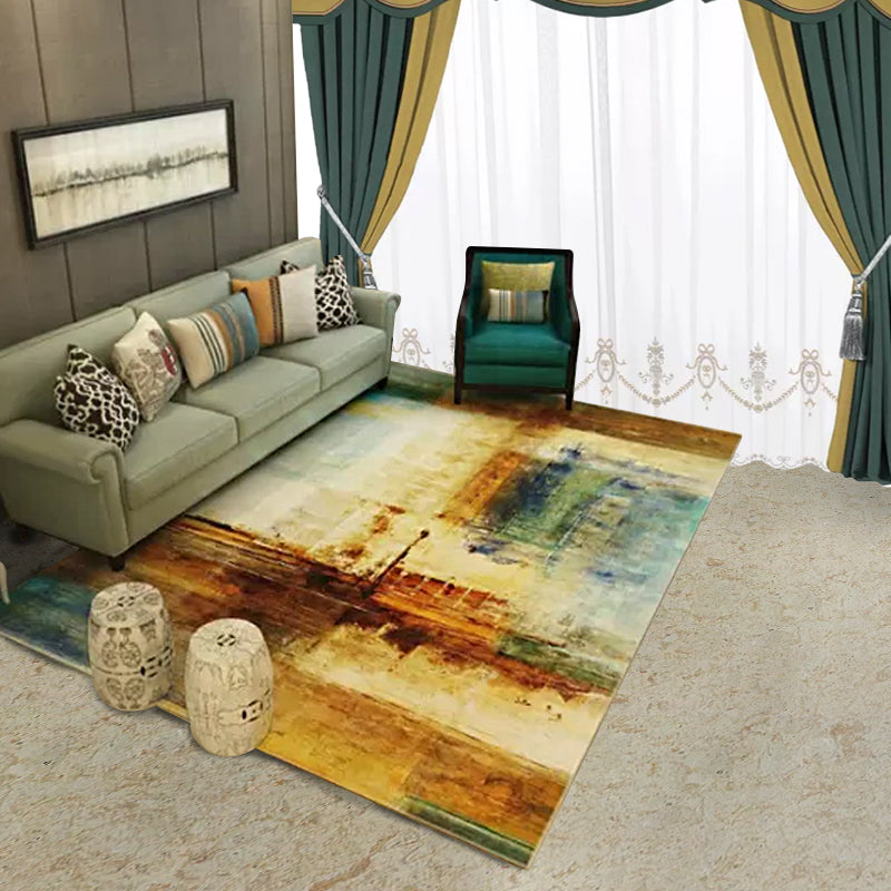 Avtoit | Creative Abstract Rug Brown Modern Rug Polyester Washable Area Rug for Bedroom