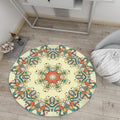 Avtoit | Vintage Floral Print Rug Yellow Fleece Rug Machine Washable Non-Slip Rug for the Bedroom