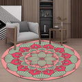 Avtoit | Vintage Floral Print Rug Pink Flannel Rug Machine Washable Non-Slip Rug for Bedroom