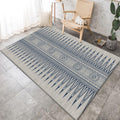 Avtoit | Southwest Living Room Rug in Gray Tribal Triangle Circle Pattern Rug Polyester Non-Slip Pet Friendly Area Rug