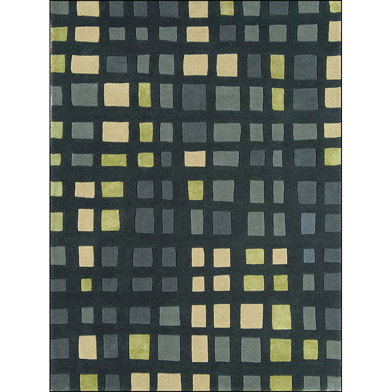 Avtoit | Simple novelty carpet in green checkered pattern Carpet Polyester Non-slip Stain-resistant rug for home decoration