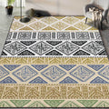 Avtoit | Colorful Bedroom Rug Southwestern Geometry Stripes Diamond Pattern Area Rug Polyester Machine Washable Rug