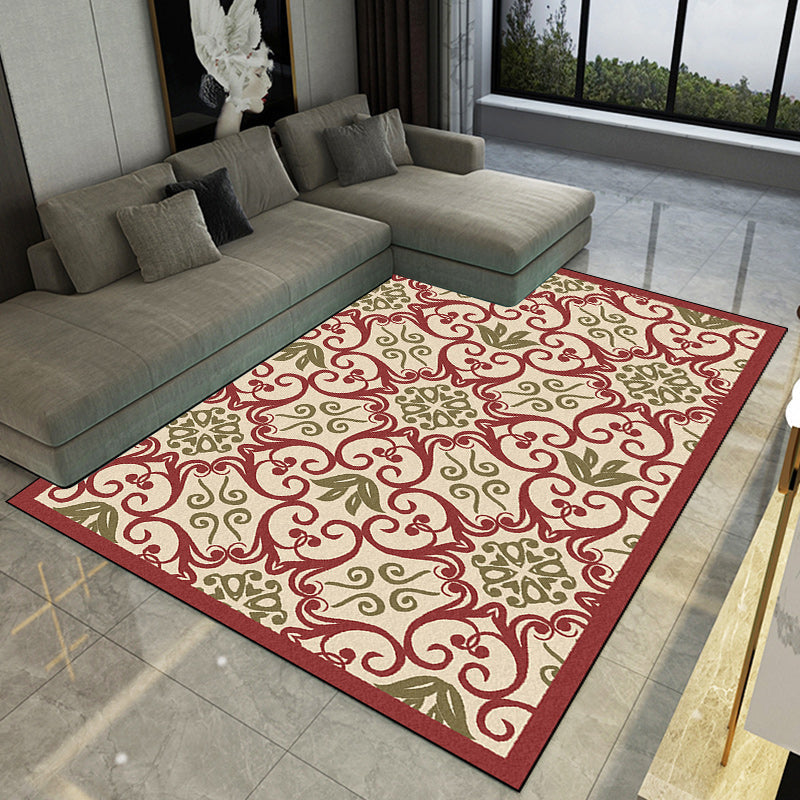 Avtoit | Moroccan Living Room Rug Multi-colored Pattern Printed Rug Polyester Pet-friendly Stain-resistant Area Rug