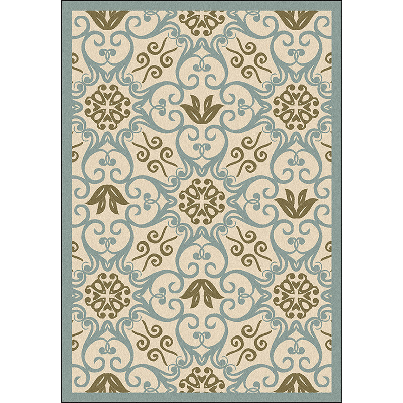 Avtoit | Moroccan Living Room Rug Multi-colored Pattern Printed Rug Polyester Pet-friendly Stain-resistant Area Rug