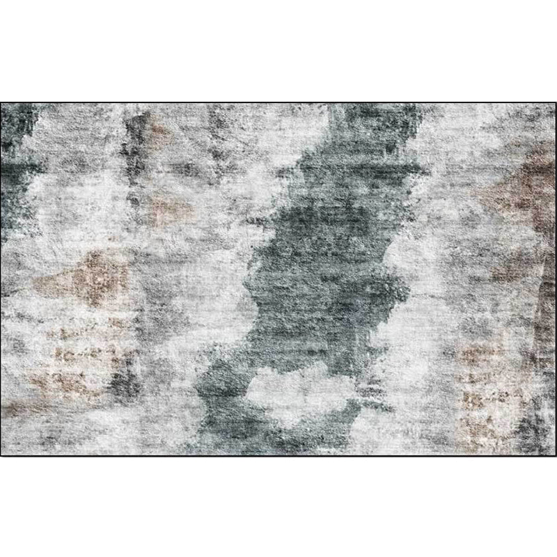 Avtoit | Gray Contemporary Area Rug Polyester Abstract Rug Washable Non-Slip Back Carpet for Living Room
