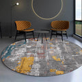 Avtoit | Industrial Abstract Rug Gray Polyester Rug Machine Washable Non-Slip Back Rug for Bedroom