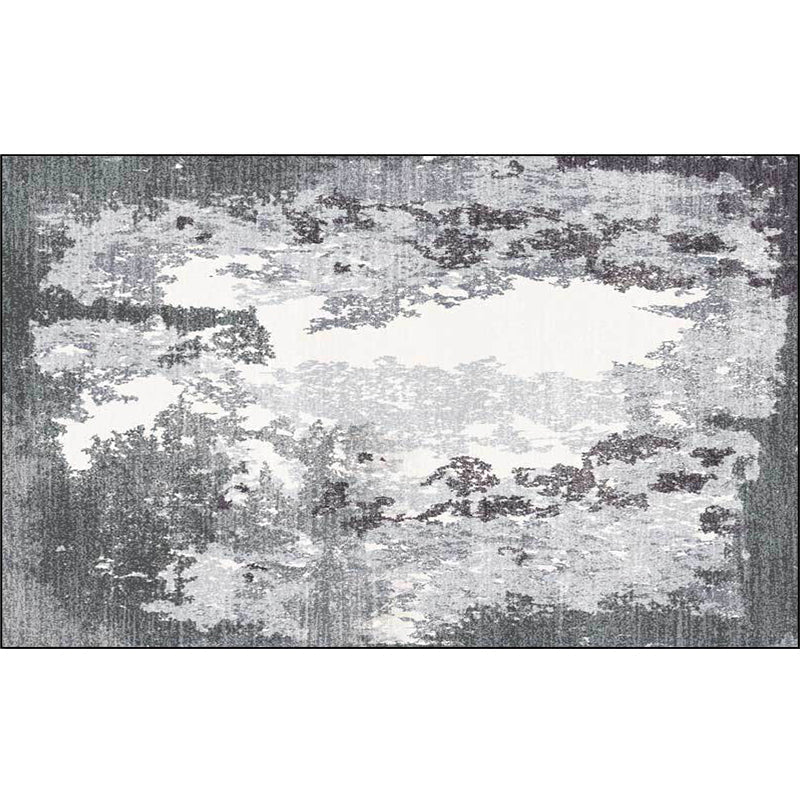 Avtoit | Gray and white contemporary carpet polyester abstract rug washable non-slip backing rug for the living room