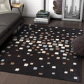 Avtoit | Black Bedroom Rug New Plaid Pattern Rug Polyester Non-Slip Backing Pet-Friendly Rug