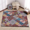 Avtoit | Colorful Bedroom Carpet Moroccan Tiles Carpet Polyester Non-slip Backing Carpet