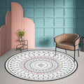 Avtoit | Gray Bedroom Rug Southwestern Circle Triangle Pattern Area Rug Polyester Pet-Friendly Rug