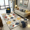 Avtoit | Ivory Bedroom Rug Moroccan Geometric Pattern Area Rug Polyester Non-Slip Back Pet-Friendly Rug