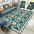 Avtoit | Persian Moroccan rug in green geometric floral design rug made of Polyester pet-friendly rug for home decor