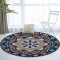 Avtoit | Mediterranean Moroccan rug in blue floral pattern rug Polyester pet-friendly rug for home decoration