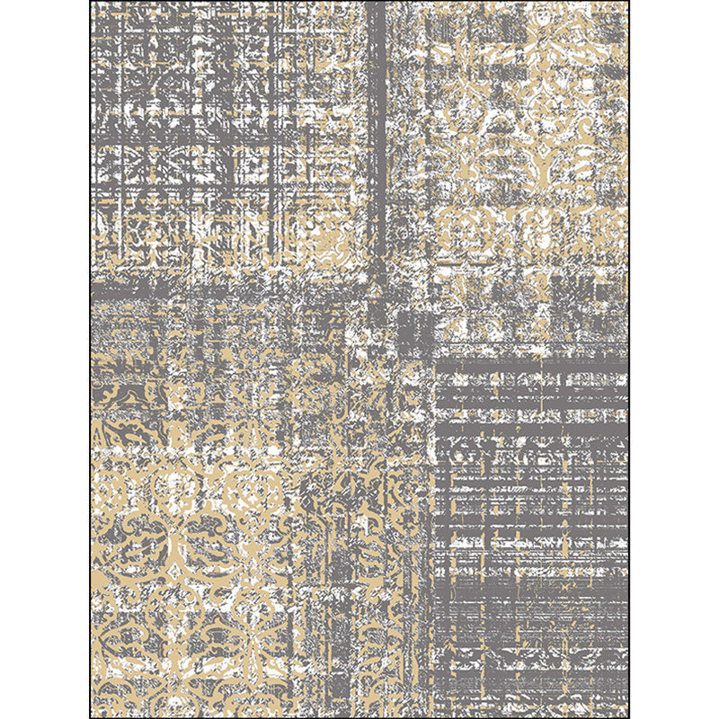 Avtoit | Funky Abstract Carpet Gray Industrial Carpet Polyester Washable Non-Slip Underlay Carpet for Living Room
