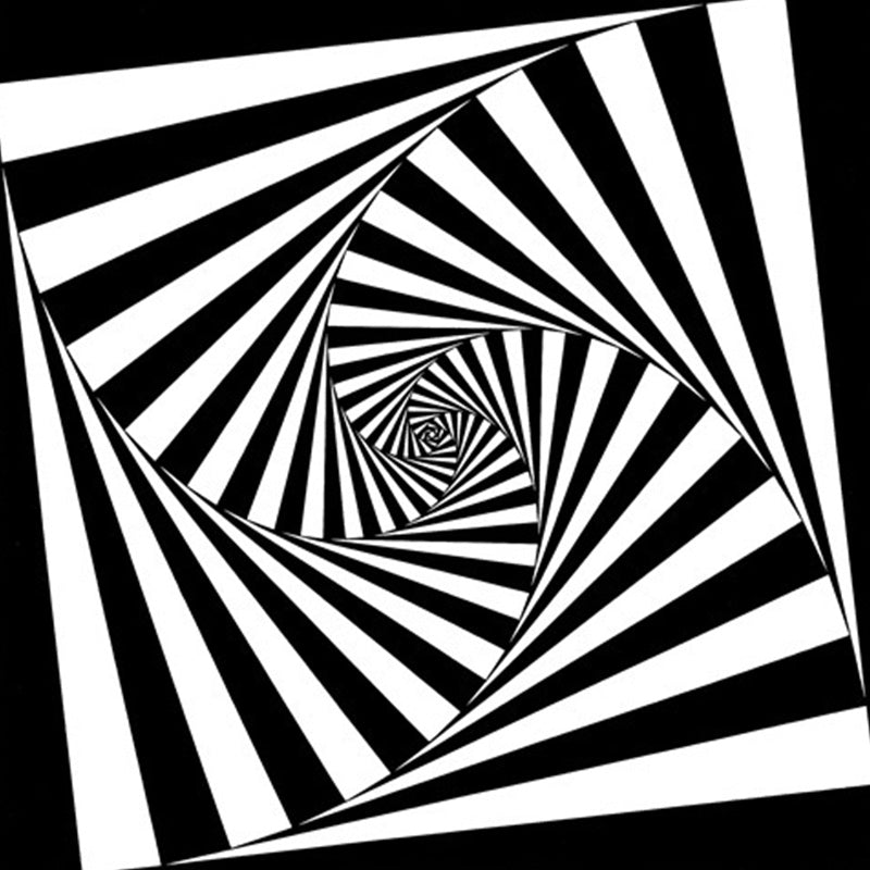 Avtoit | Novelty Living Room Rug in Black and White 3D Stripe Pattern Rug Polyester Non-Slip Machine Washable Rug
