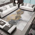 Avtoit | Gray Bedroom Rug Modern Abstract Swirl Pattern Rug Polyester Machine Washable Non-Slip Back Rug