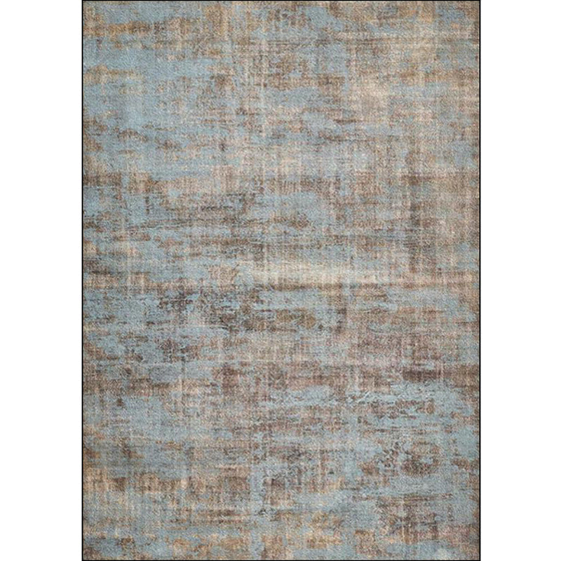 Avtoit | Brown and blue industrial rug polyester abstract rug washable non-slip backing rug for the living room