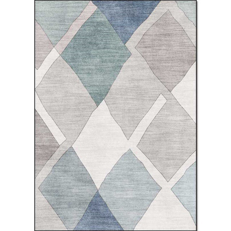 Avtoit | Resourceful Living Room Carpet in Ivory Diamond Print Carpet Polyester Machine Washable Anti-Slip Area Rug