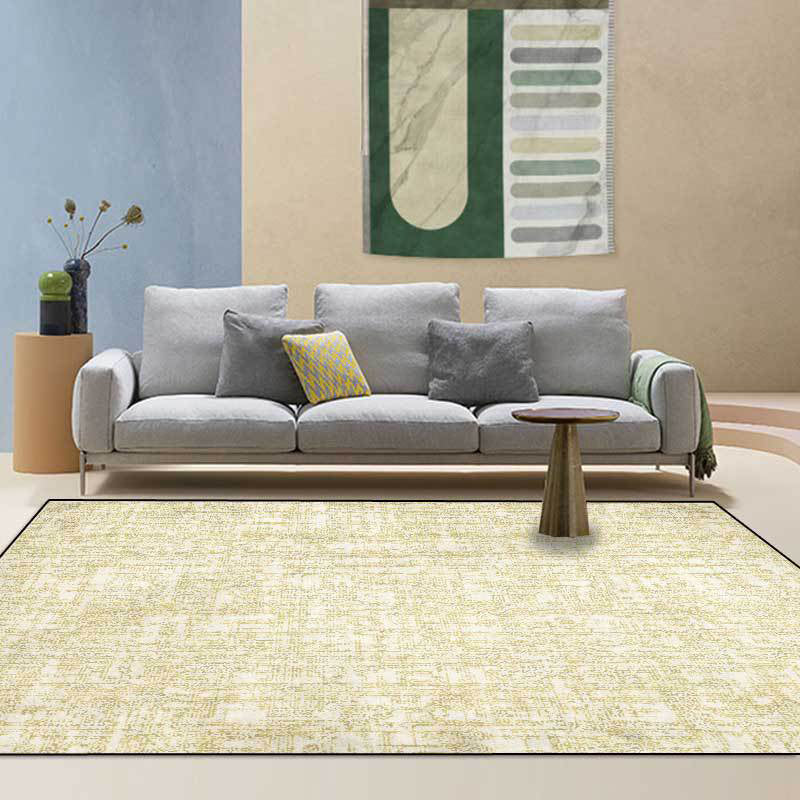 Avtoit | Simple abstract rug Yellow Polyester rug Machine washable Non-slip back Rug for bedroom