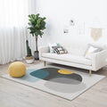 Avtoit | Gray Bedroom Carpet Novelty Color Block Irregular Shape Pattern Area Rug Polyester Anti-Slip Bottom Washable Rug