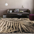 Avtoit | Unique Leaf Pattern Carpet Brown Tropical Carpet Polyester Washable Non-Slip Back Rug for Living Room