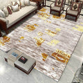 Avtoit | Industrial Space Dye Print Carpet Yellow and Gray Polyester Carpet Machine Washable Non-Slip Back Floor Mat for Bedroom
