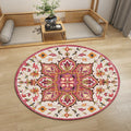 Avtoit | Oriental Moroccan Carpet in Ivory Flower Petal Pattern Carpet Polyester Non-Slip Back Carpet for Home Decor