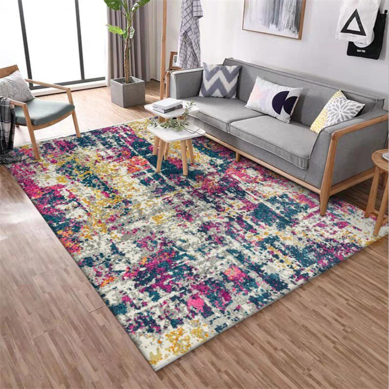 Avtoit | Stylish Abstract Carpet Multicolor Industrial Carpet Polyester Washable Non-Slip Back Rug for Living Room