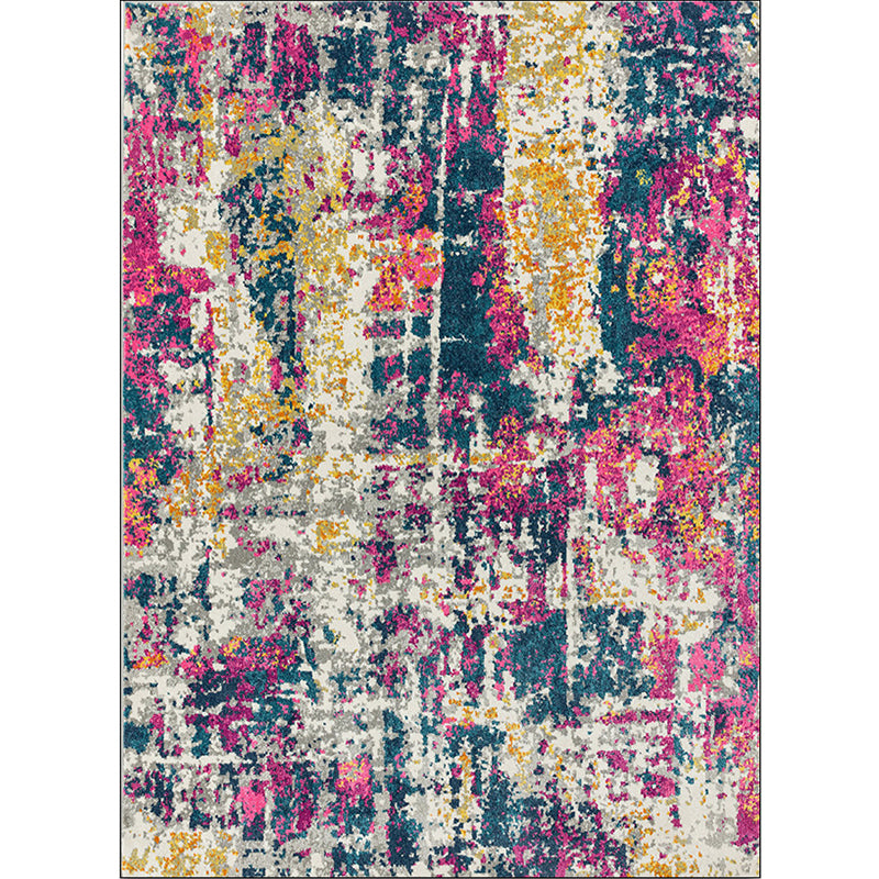 Avtoit | Stylish Abstract Carpet Multicolor Industrial Carpet Polyester Washable Non-Slip Back Rug for Living Room