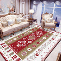 Avtoit | Base Southwest Carpet in Red and White Diamond Wave Pattern Carpet Polyester Pet-Friendly Carpet for Home Decor