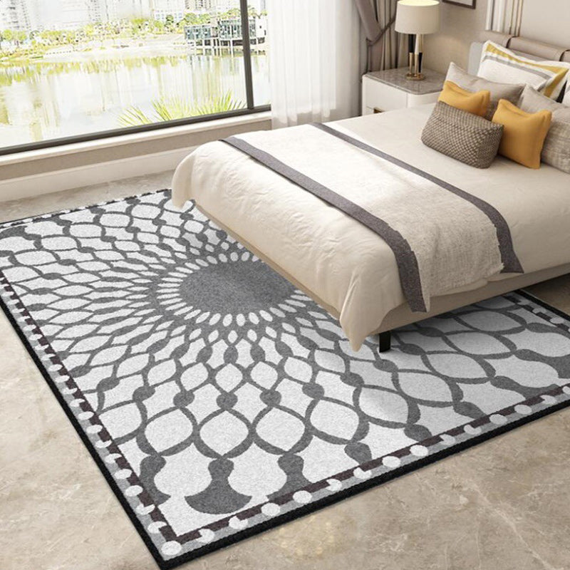 Avtoit | Gripe Bedroom Carpet Moroccan Geometric Mesh Pattern Area Rug Polyester Non-Slip Back Carpet