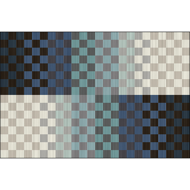 Avtoit | Novelty Living Room Rug Colorful Small Checked Color Block Print Rug Polyester Washable Stain Resistant Area Rug