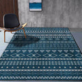 Avtoit | Southwestern living room rug in blue diamond triangle print rug polyester machine washable rug