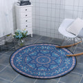 Avtoit | Blue Bedroom Carpet Southwest Triangle Line Pattern Carpet Polyester Machine Washable Carpet