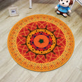Avtoit | Orange Bedroom Rug Moroccan Floral Lotus Pattern Area Rug Polyester Machine Washable Stain Resistant Rug