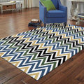 Avtoit | Colorful Bedroom Carpet Novelty Chevron Pattern Area Rug Polyester Non-Slip Back Carpette