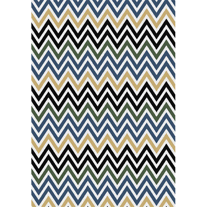Avtoit | Colorful Bedroom Carpet Novelty Chevron Pattern Area Rug Polyester Non-Slip Back Carpette