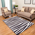 Avtoit | Modern Zebra Print Rug Black and White Rug Power Loom Washable Rug for the Living Room