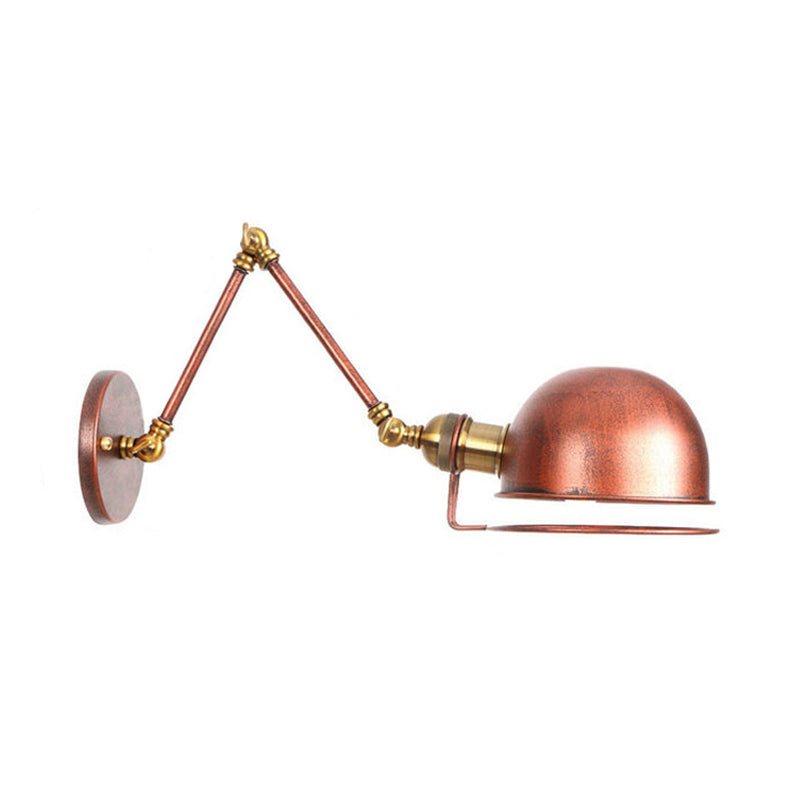 Avtoit | 1 Light Swing Arm Wall Lighting Vintage Style Brass/Copper Metal Wall Mount Light with Bowl Shade