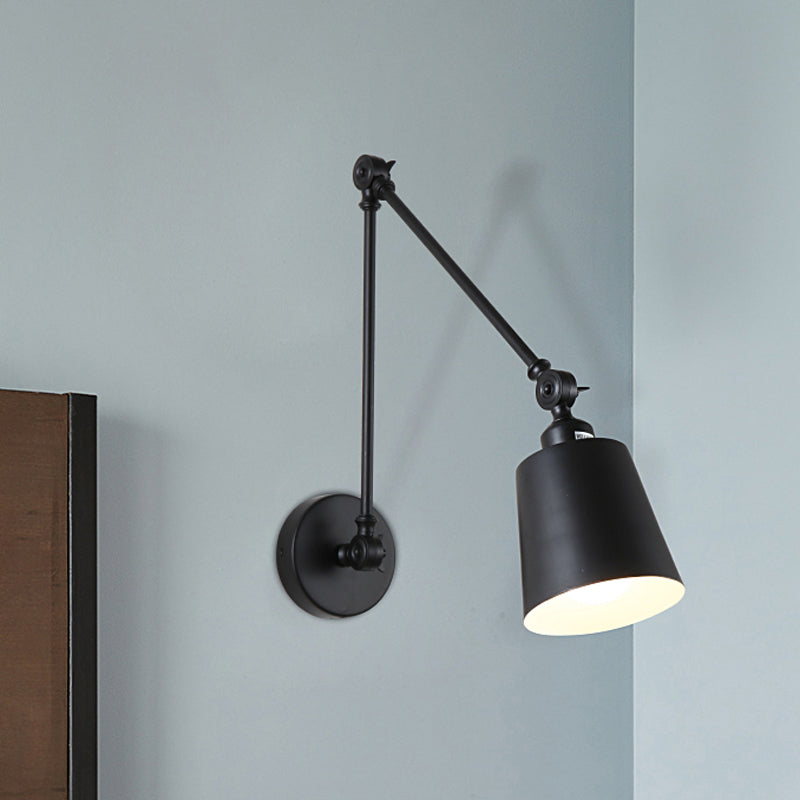 Avtoit | 1 Light Metal Wall Lamp Contemporary Black/Rust Colored Tailored Bedroom Wall Lamp Sconces with Adjustable Arm